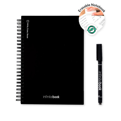 STARTER KIT INFINITEBOOK A5. Kit composto um Infinitebook, kit de limpeza, marcador e suporte de marcador